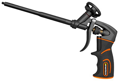 Proteco-Werkzeug® PU-Schaumpistole PTFE antihaft beschichtet Profi-Qualität Montagepistole Einhandbedienung Softgrip