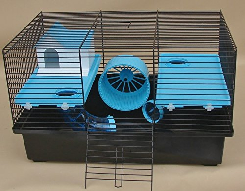 Interzoo Hamsterkäfig, Käfig, Matt mit super Ausstattung in blau