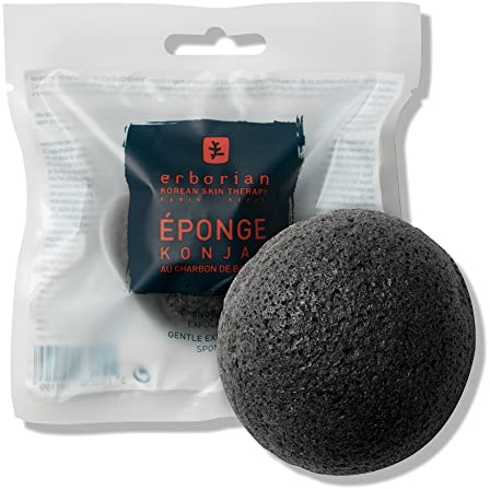 Erborian - Charcoal Konjac Sponge - Eco-Friendly Cleaning, Purifying, Mattifying and Exfoliating Face Sponge - Korean Skin Care - 1 Unit