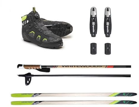 Whitewoods Adult NNN Cross Country Ski Package, 197cm - Skis, Bindings, Boots, Poles (45, 151-180 lbs.)