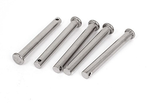 sourcing map 5 Stück Steckbolzen M8 x 80mm Splintstift Flat Head 304 Edelstahl Rund Gabelkopf Pins Bolzen für Splintschrauben