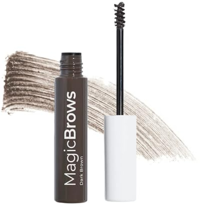 MCoBeauty - Magic Brows - Dark Brown Brow Gel - 3-in-1 Tinted Volumizing Eyebrow Gel - Tints, Fills and Holds - Includes an Eyebrow Spoolie Brush - For Natural Looking Finish - Stocking Stuffers