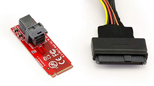 KALEA-INFORMATIQUE Convertisseur adaptateur U2 68Pin SFF-8639 vers M2 PCIe M Key avec cordon Mini SAS SFF-8643 1m. Pour monter un SSD U.2 sur un port M.2