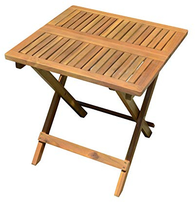 Spetebo - Tavolo da giardino in legno di eucalipto – 50 x 50 cm