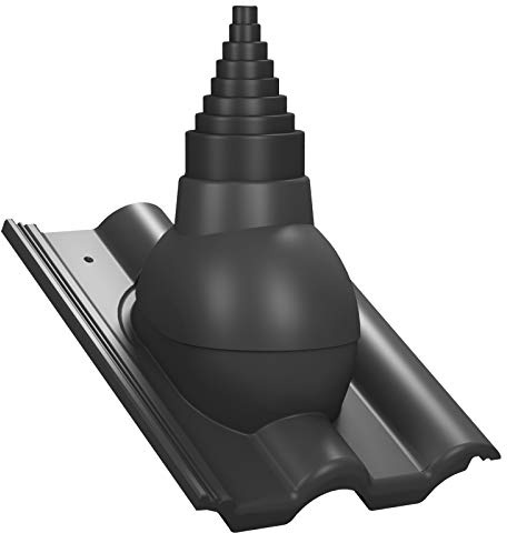 Dachdurchführung für Gerätemasten Ø19–90 mm – Braas - Frankfurter Anthrazit | für Benders - Mecklenburger, TV-Antenne, Satellit, Blitzschutz, Kommunikation, Dachdurchgang mit EPDM-Dichtung, RAL 7016