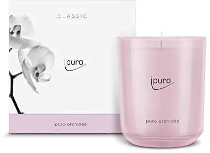 ipuro - Bougie parfumée décorative Ipuro orchidée - Bougies parfumées minimalistes dans un verre de 270 g - Bougies parfumées intenses avec des notes de parfum fruitées - Bougie élégante pour une