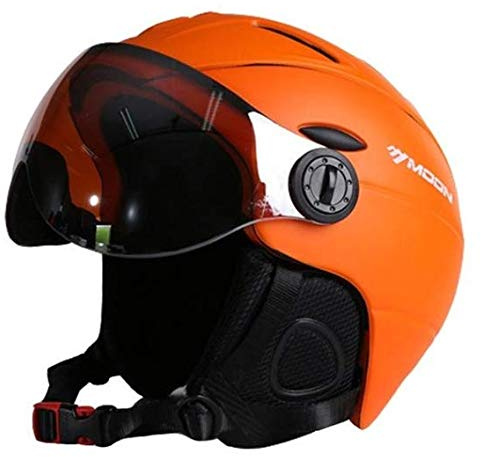 Heemtle 2-in-1 Visor Ski Snowboard Helmet Detachable Snow Mask Anti-Fog Anti-uv Integrated Goggle Shield Low Weight Adults Men/Women 5 Colors Optional (Adjustable:58-61cm)