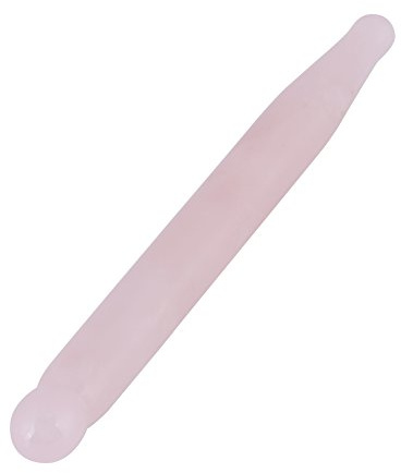 Rosenquarz-Stick, 1tlg Natürlichen Massagestein Stick Akupressurstift Gesichtsroller Massagegerät, Guasha Scraping Massage Werkzeug/Massagestab für Akupressur, 12cm