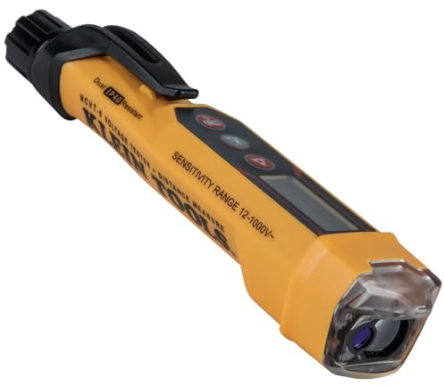 Klein Tools NCVT-6 Non-Contact Volt Tester, 12-1000V AC Pen with Integrated Laser Distance Measure, LED and Audible Alarms, Pocket Clip