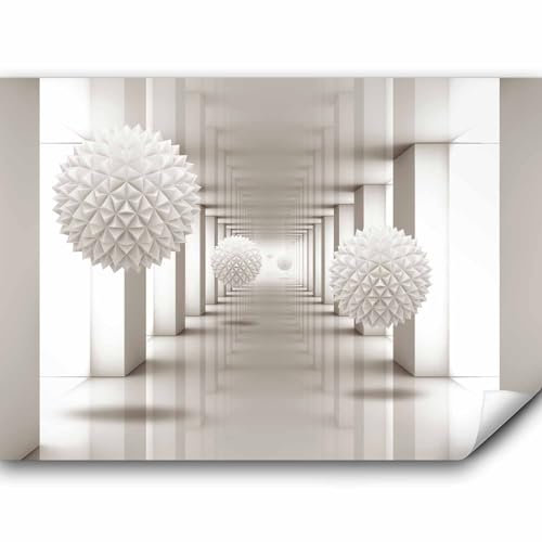 murando Fototapete selbstklebend 3D Effekt 343x256cm Foto Tapete Tapetenfolie Möbelfolie Wandverkleidung Wandtapete Motivtapeten Bildtapete Wohnzimmer 3d Effekt Modern Optisch Abstrakt Tunnel