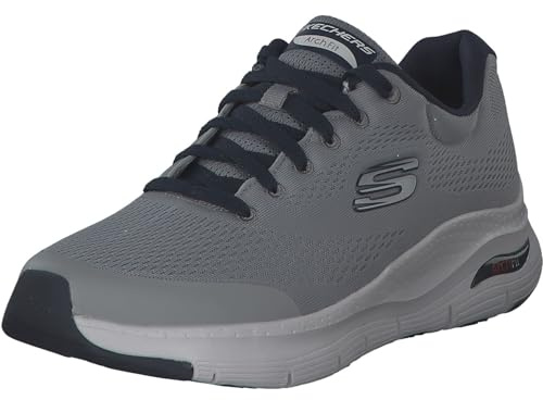 Skechers herr Arch Fit Oxford, Grå/marinblå, 8