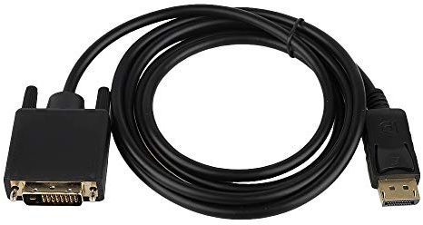 Cavo da DP a DVI da DisplayPort a DVI, adattatore convertitore placcato oro, 1,8 m, nero