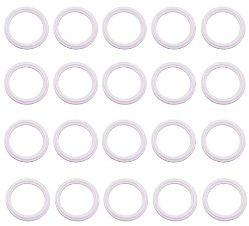 DERNORD PTFE (Teflon) Tri-Clamp Gasket O-Ring - 1.5 Inch Style Fits OD 50.5MM Sanitary Pipe Weld Ferrule (Pack of 20)