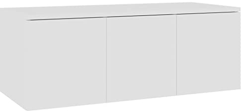 vidaXL Mueble para TV Salón Comedor Mesa Centro Televisión Televisor Equipo de Música Armario Bajo Almacenaje Soporte Contrachapada Blanco 80x34x30cm