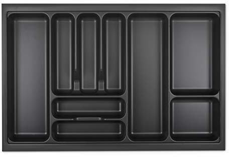 Orga-Box VIII Besteckkasten 711 x 480 mm Lavagrau für 80er Schränke | mit Perlstruktur für Häcker Küchen