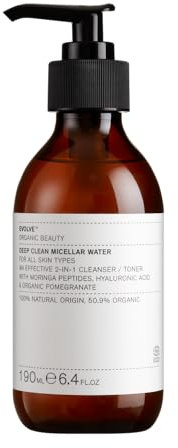 Evolve Organic Beauty Deep Clean Micellar Water - Organic Micellar Cleansing Water/Makeup Remover - Suitable for All Skin Types (30ml)