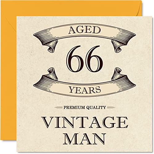 Geburtstagskarte zum 66. Geburtstag für Männer, im Alter von 66 Jahren | Lustige Geburtstagskarte für Opa, Vater, Ehemann, Freund, Onkel, Bruder, Opa, 145 mm x 145 mm Grußkarten