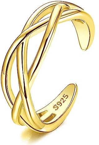 ORAZIO S925 Anello Piede in Argento Sterling per Donne Freccia Infinita Vintage Nodo Celtico Margherita Fiore Anelli da Punta Regolabili Anelli da Punta Estate Spiaggia Piedi Set Gioielli n