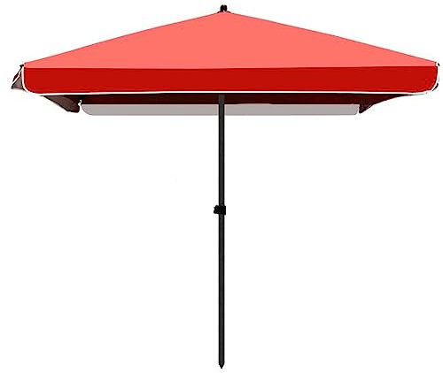 NOIRDA Sombrilla Parasol De Jardín Portátil, Sombrilla De Playa Al Aire Libre De 1,8 M X 2 M, 2 M X 2 M, Sombrilla De Market, Sombrilla Rectangular De Protección Solar, Azul(Red,1.8mx2m/5.9x6.5ft)