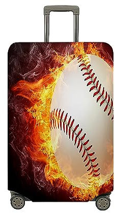 Surwin 3D-Balldruck Reise Kofferschutzhülle Waschbare Reisetasche Kofferbezug Elastisch Kofferhülle Gepäck Cover Reisekoffer Hülle Schutz Bezug Schutzhülle (XL (30-32 Zoll),Baseball)