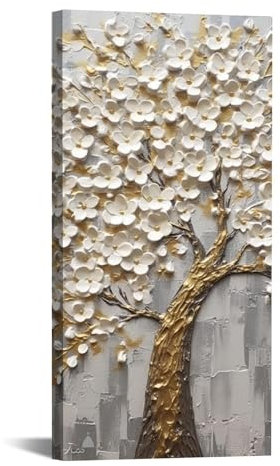SHYAMIC Bild Schwarz Weiss, Baum des Lebens Bilder Kunstdrucke Vintage Poster Room Decor Posterset Kunstdruck Schwarz Weiß Dekoration - 30x60cm Gerahmt