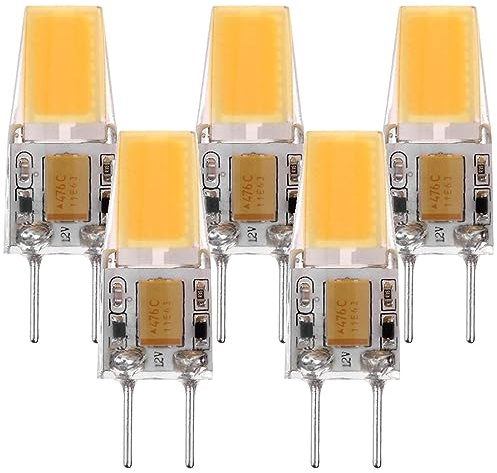 GY6.35 LED Bulb 5W, 4Pcs AC/DC 12V-24V 700lm 1 COB LED 360 Degree LED Light Bulb, 4000K Natural White, Bi pin Base LED Bulbs for Pendant Light,Chandelier,Desk Light,Accent Lights,Landscape Light