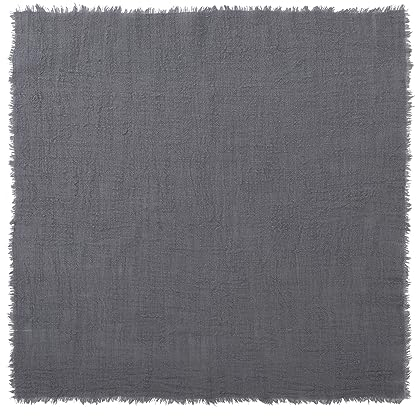 Fonzci Stoffservietten-Set, 6 Stück, Baumwollstoffservietten mit Fransen, Einfarbige Servietten, Waschbar, Zarte Servietten für Abendessen, Partys, Hochzeiten (Grau)