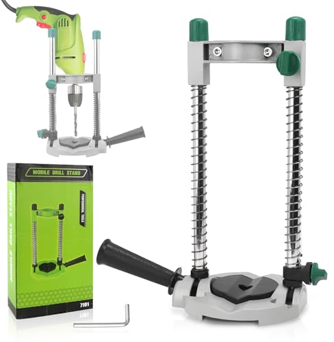 Einstellbarer Winkel Bohrständer, 0~45° Bohrhilfe Winkel, Ständerbohrmaschine Alzmetall mit Zusatzhandgriff, Mobiler Bohrrahmen für Gerade und Schräge Bohrungen