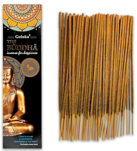 Räucherstäbchen Buddha – 1 Packung mit 100 g (70–90 Stäbchen) – Aromatherapie – Meditation – Yoga – Packaging Eco-Friendly