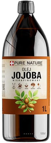CHOSA Jojobaöl Bio Kaltgepresst Unraffiniert 100% Reines 1000 ml | Jojoba Öl Haare, Haut, Gesicht, Körper, Make Up, Gesichtsöl für Pflege & Diy Kosmetik, Schnell Einziehend, Vegan