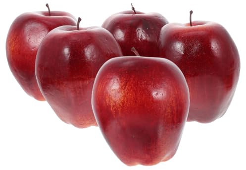 PRETYZOOM Vivid Red Delicious Models 5 Pezzi Di Frutta Artificiale Decorativa Per Linsegnamento Della Fotografia