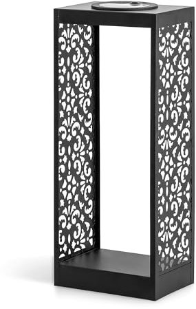 Staymoment Grande lanterna solare per esterni: luci solari a LED per esterni, balcone, decorazione da giardino, colore nero, stile boho