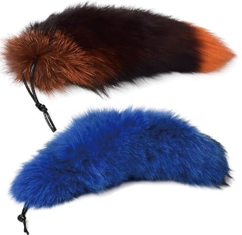 Nocyclonic 2 Pieces 40cm Fell Schwanz Tierschwanz AnhängerKeychain Extra Groß Schlüsselring Tasche Zusätze Auto Schlüsselketten Anhänger Weich Flaumig Dicht Dekoration Ursprüngliche (38)