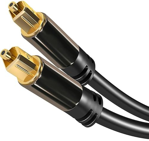 Glowster Cable Óptico TOSLINK Audio Pro Series (1 metro), Stereo Dolby Digital Normal, DTS, conector TOSLINK macho a macho, color negro.