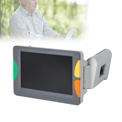 DRFGHK Hand-LCD-Digitallupe, 10,9 cm, tragbare elektronische Lesehilfe, Lupe, Sehhilfen für Sehbehinderte, 2 x 32 x Zoom, 15 Farbmodi, faltbarer Griff
