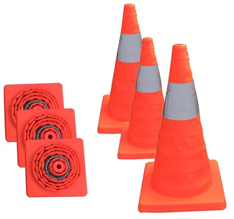 leitkegel pylone warnleuchte baustellen traffic co Faltbare Verkehrsleitkegel 30 45 70 cm, 2 4 6 8 10er Pack Reflektierende Sicherheitskegel/ Verkehrsleitkegel für Fußgängerüberwege, Vorsichtskegel(6