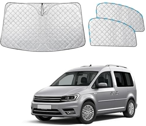 ZATOOTO Sonnenschutz für VW Caddy Frontscheibe & Seitenfenster | 3 Stück, Thermomatte Magnetisch, UV-Schutz, Fenster Verdunkelung, Sichtschutz, Einfache Montage, Faltbar, Camping