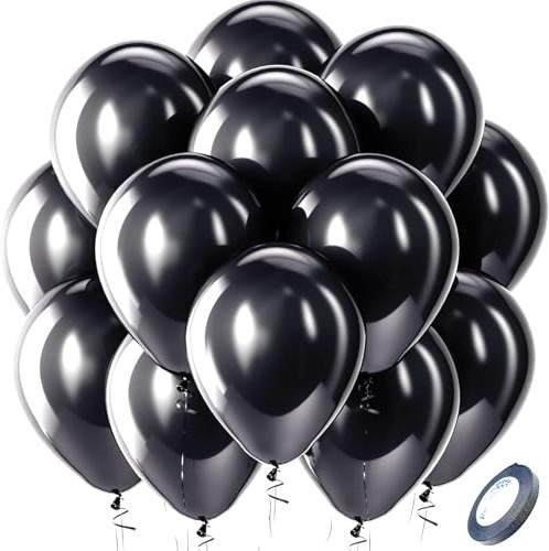 Ovanda 20 Stück 10 Zoll Luftballons Schwarz,Latex Luftballons,Geburtstag Ballons,Helium Ballons,Luftballon Girlande Bogen,Luftschlangen Schwarz für Party,Geburtstag,Hochzeits,Babyparty,Jubiläumsfeiern