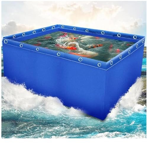 100 * 100 * 100cm,Bassin À Poissons en Toile, Bassin Hors Sol, Portable, Pliable, Grande Piscine D'aquaculture pour L'élevage De Carpes Koï et L'irrigation du Jardin (sans Cadre Inclus)