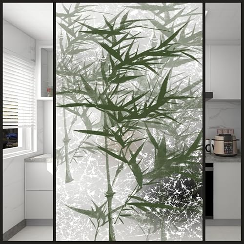 Vinilos para Cristales 40X60CM Planta De Bambú Vinilo Adhesivo Cristal Translucido,Vinilos Adhesivos para Cristales,Vinilo Ventana,Vinilo Mampara Ducha,Window Film Anti UV