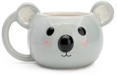 Regalos Originales para Mujer Koala Taza, 3D Taza Bonita con Koala, Regalo Cumpleaños Mujer, Animales de Dibujos Animados Taza de té con Leche de Cerámica Pintada a Mano, 14 oz