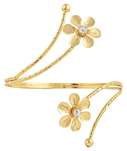 Armreifen Gold Damen, Armreif Gold Oberarm Oberarmreif Bangles, Erstellbarer Oberarmreif Mit Blumen Design, Arm Cuff Jewelry Goldener Schmuck Minimalistisches Design Für Partys Und Besondere Anlässe