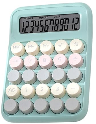 Calculadora mecánica, pantalla LCD grande de 12 dígitos, fácil de presionar el botón grande, portátil para el uso diario para la escuela de oficina
