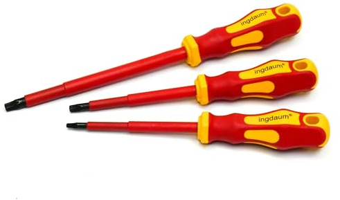 INGDAUM® VDE Torx Schraubendreher für Torx-Schrauben T8, T9, T10, T15, T20, T25, T30 und T40, einzeln oder als Set, isoliert gegen 1000 V (T20, T30, T40)