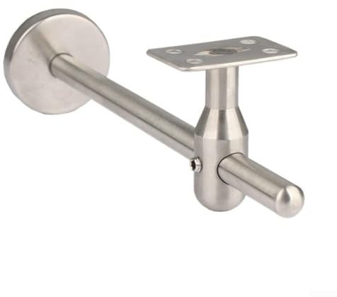304 Stainless Steel Stair Handrail Bracket Wall Support Adjustable Bannister Balustrade Silver for Home Stairs Railing(Flat)