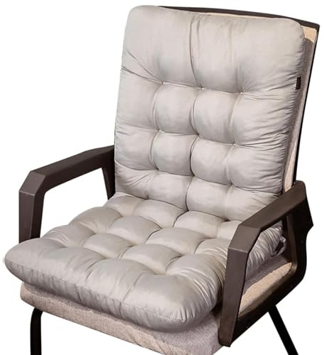 Gray 45x100cm Chair Cushion - Garden & Indoor Seat Pad with Ties Low Recliner Backrest Pillow Soft Upholstered Chair Pads for Outdoor Seating & Home Decor