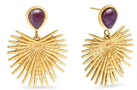 SINGULARU Pendientes Mujer Purple Catalina Acero Baño Oro