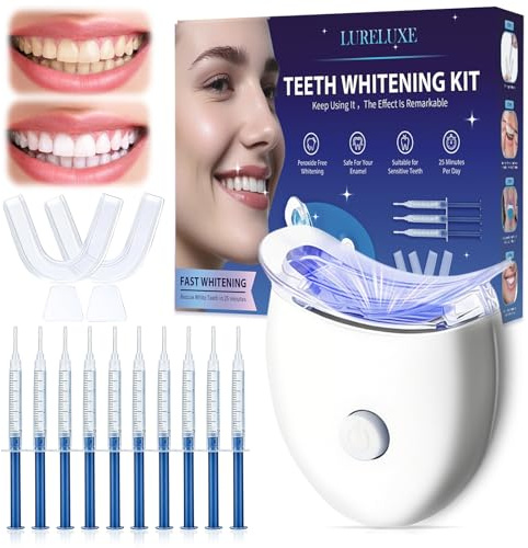 Kit blanqueamiento dental Profesional,10 Piezas Gel blanqueador,Incluye dos bandejas,Teeth whitening efectivo,Uso doméstico fácil,para Dental Limpieza y una Sonrisa Más Blanca