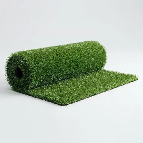 ZKBDBWTR Kunstrasenmatte – Realistische Kunstrasenrolle mit 20 mm Florhöhe, Teppich für Garten, Rasen, Haustierbereich, Hundeplatz und Hochzeitsdekoration (hohe Dichte)(1x2m/3.2x6.5ft)