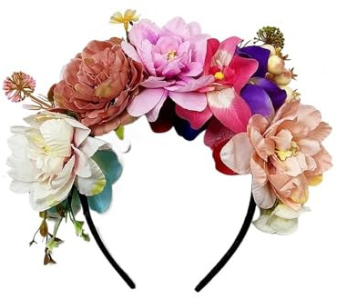 Personlighet boho blomkronor pannband för kvinnor falskt blommigt hårband bröllopskonst fotografi håraccessoarer (3)